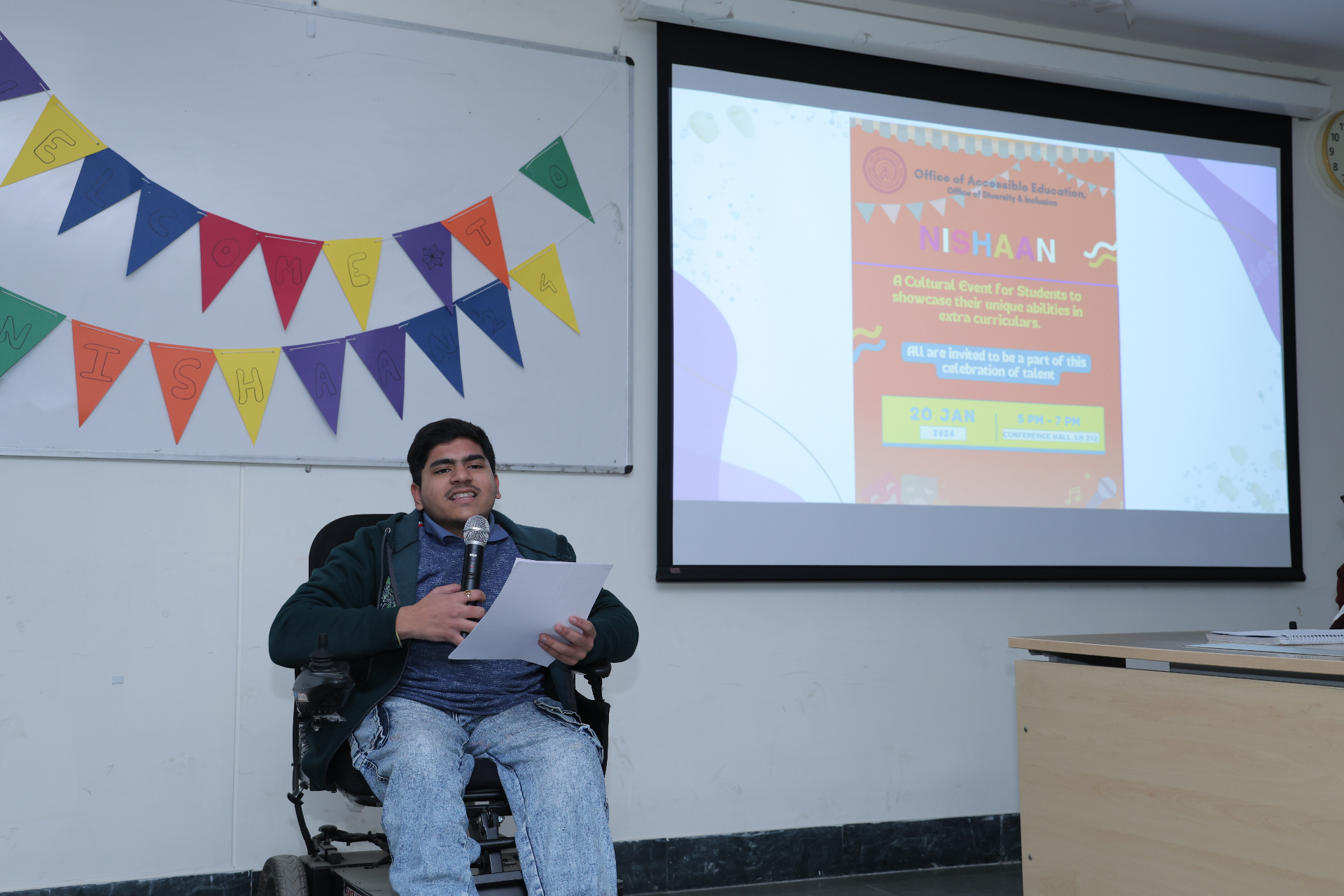 Poem recitation by a student 